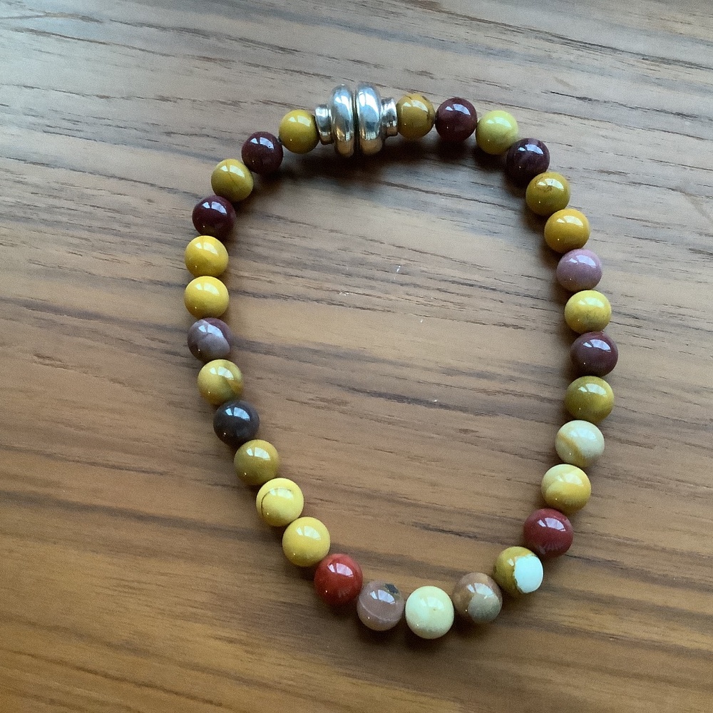 E & L-Sterling Silver Electroform Heavy Chunky Round Gemstone Bead Necklace